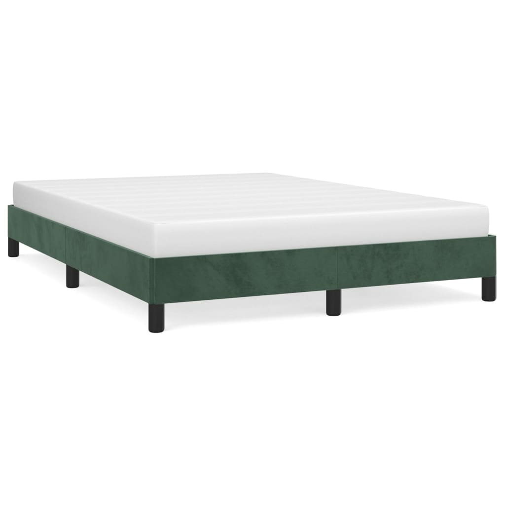 estructura de cama de terciopelo verde 140x200 cm
