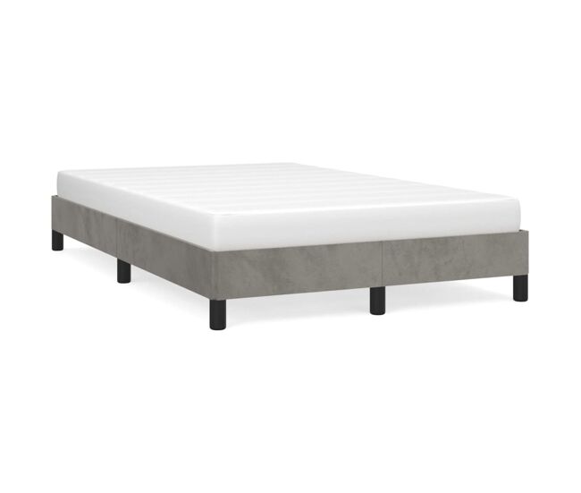 Estructura de cama de terciopelo gris claro 120x200 cm