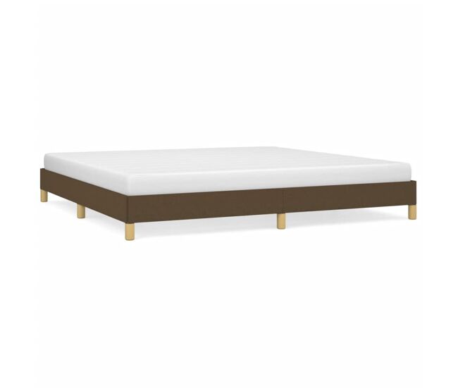 Estructura de cama tela marrón oscuro 200x200 cm
