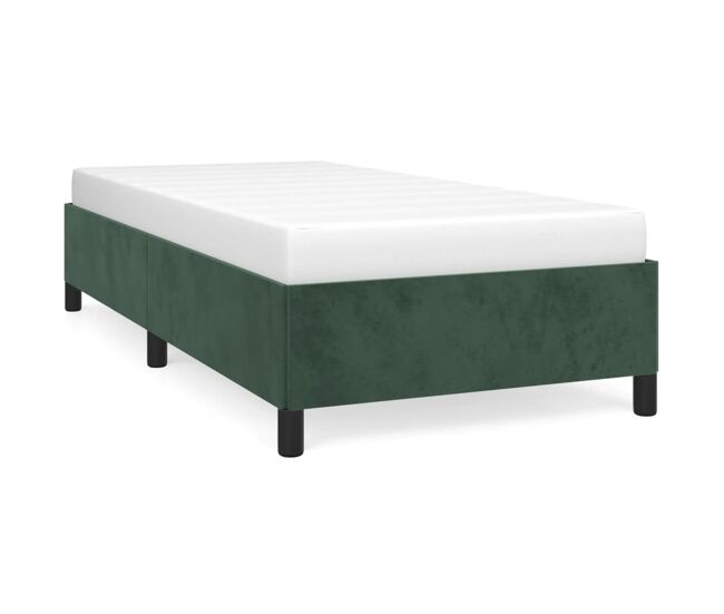 Estructura de cama de terciopelo verde 90x200 cm