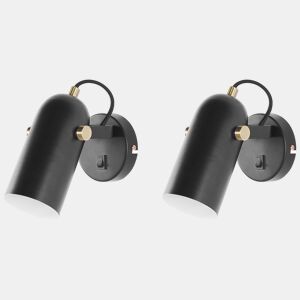 Conjunto de 2 candeeiros de foco TYRIA Ajustável Metal Preto