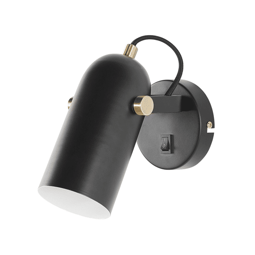 Conjunto de 2 candeeiros de foco TYRIA Ajustável Metal Preto