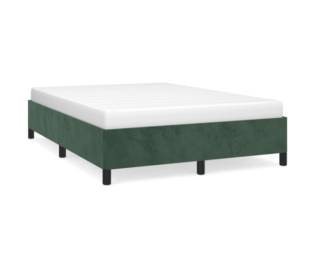 Estructura de cama de terciopelo verde 140x200 cm