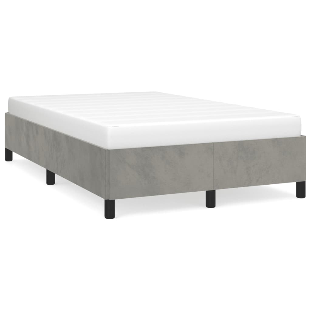 estructura de cama de terciopelo gris claro 120x200 cm