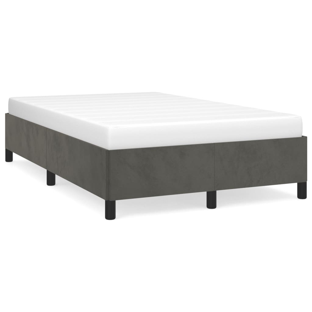 estructura de cama de terciopelo gris oscuro 120x200 cm