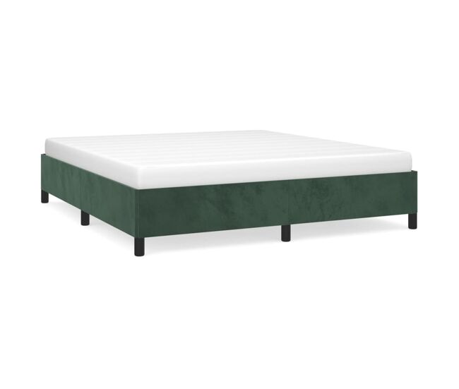 Estructura de cama de terciopelo verde 180x200 cm