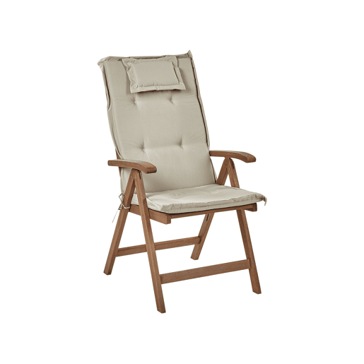 Conjunto de 6 cadeiras de jardim com almofadas AMANTEA Madeira de acácia Taupe