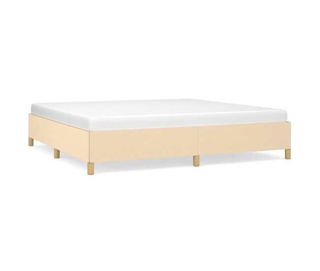 Estructura de cama de tela color crema 200x200 cm
