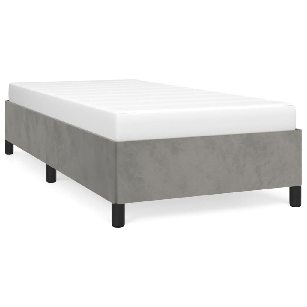 Estructura de cama de terciopelo gris claro 100x200 cm