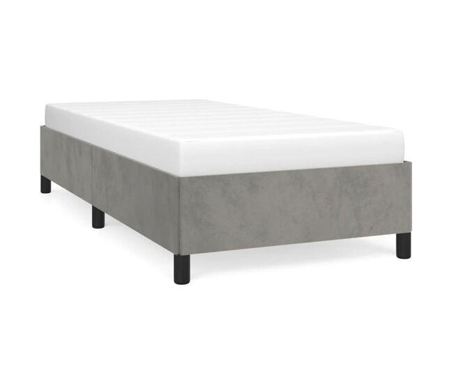 Estructura de cama de terciopelo gris claro 100x200 cm