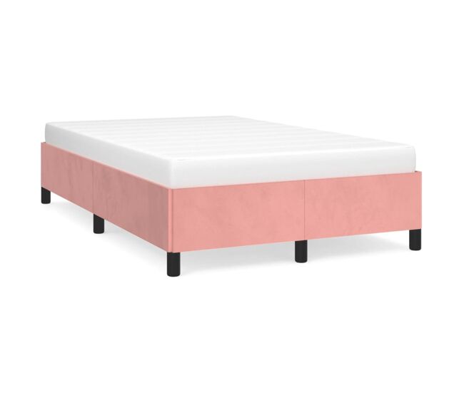 Estructura de cama de terciopelo rosa 120x200 cm