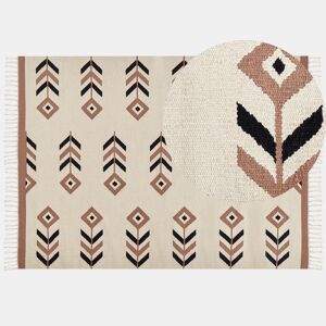 Tapete NIAVAN Creme 200 x 300 cm Algodão Kilim