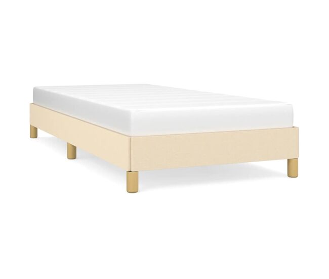 Estructura de cama de tela color crema 90x190 cm