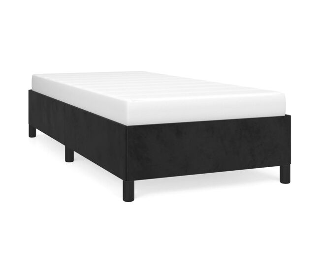 Estructura de cama de terciopelo negra 90x200 cm