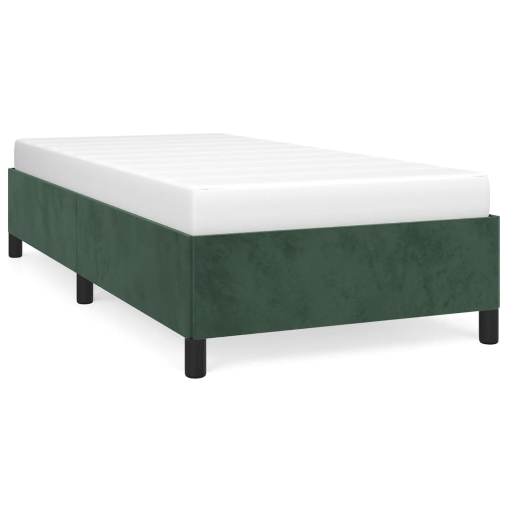 estructura de cama de terciopelo verde 100x200 cm
