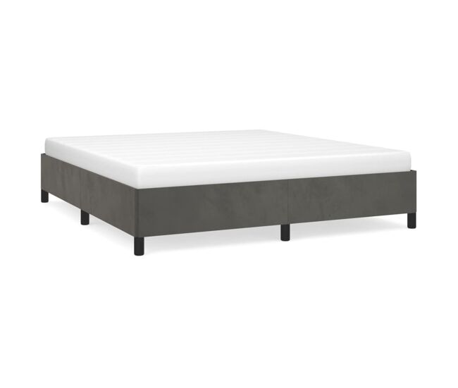 Estructura de cama de terciopelo gris oscuro 160x200 cm