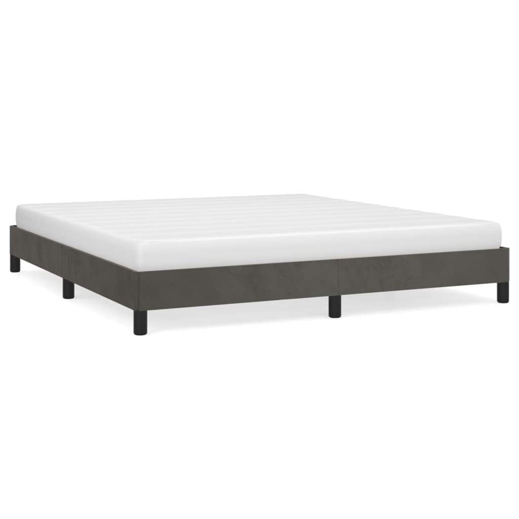 Estructura de cama de terciopelo gris oscuro 160x200 cm