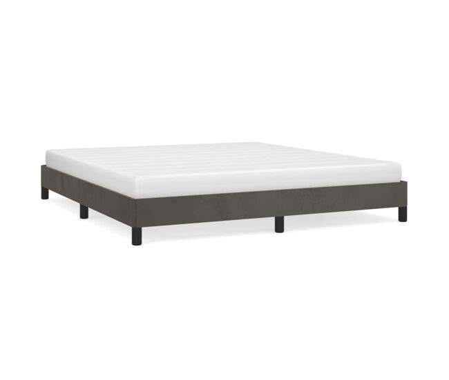 Estructura de cama de terciopelo gris oscuro 160x200 cm