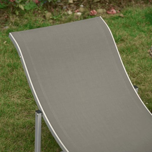 Outsunny Conjunto de 2 Espreguiçadeiras de Jardim em Forma de S com Estrutura de Aluminio e Textilene para Piscina Pátio Varanda 165x61x63 cm Cinza