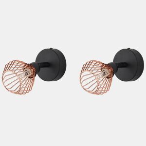 Conjunto de 2 candeeiros de foco VOLGA Ajustável Metal Preto