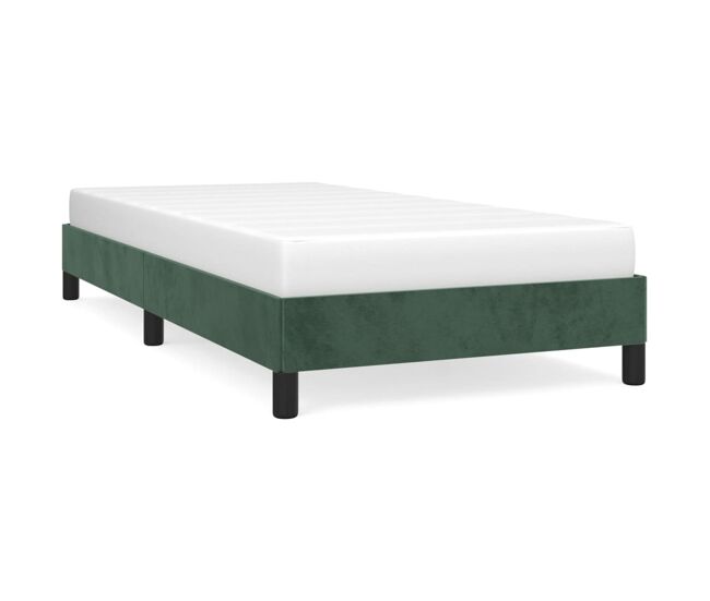 Estructura de cama de terciopelo verde 80x200 cm