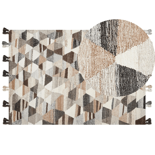Tapete ARGAVAND Creme 160 x 230 cm Lã Kilim