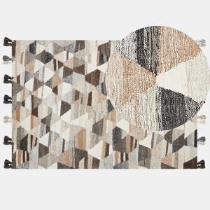 Tapete ARGAVAND Creme 160 x 230 cm Lã Kilim