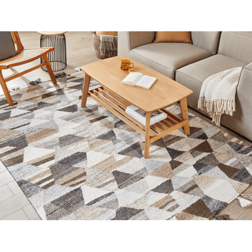 Tapete ARGAVAND Creme 160 x 230 cm Lã Kilim