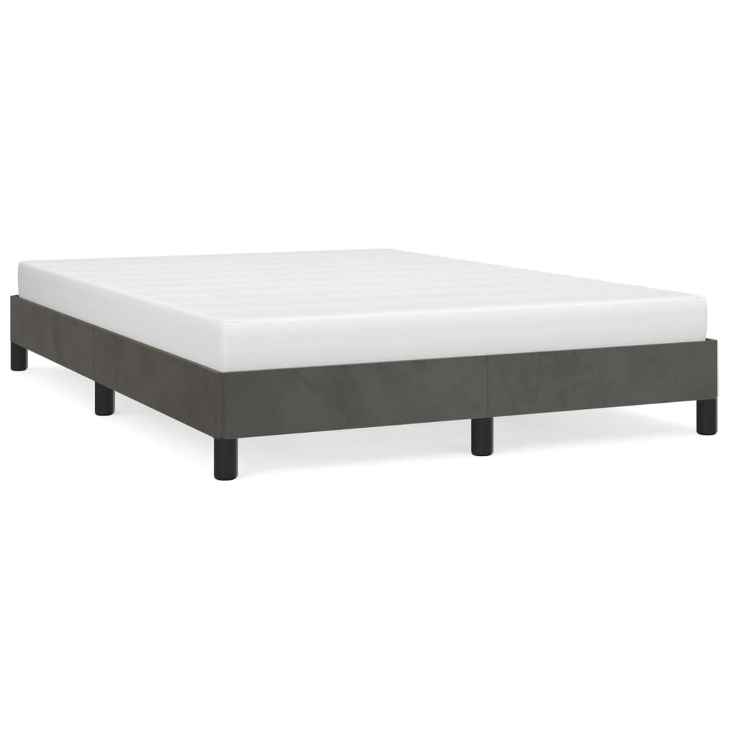 Estructura de cama de terciopelo gris oscuro 140x190 cm