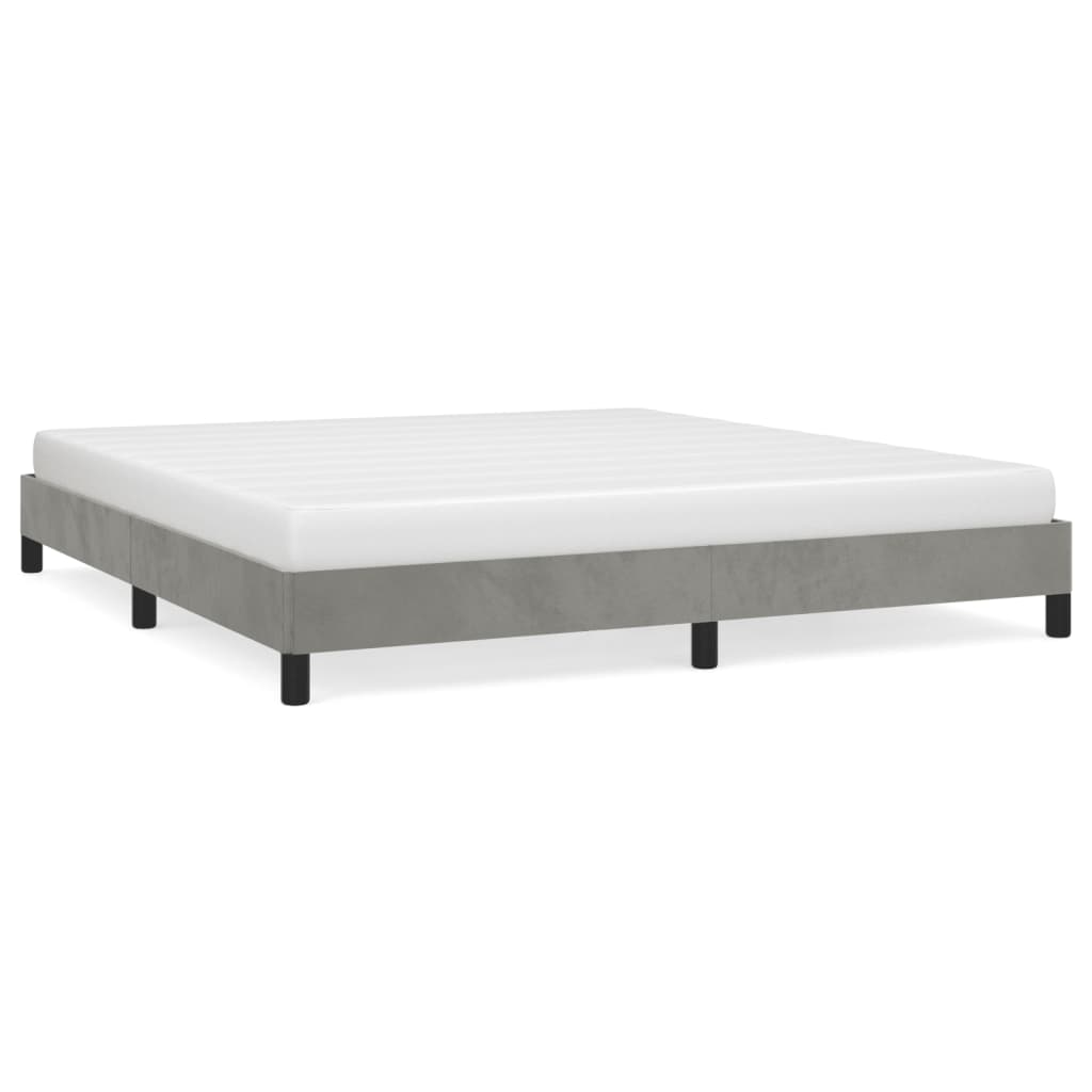 Estructura de cama de terciopelo gris claro 180x200 cm