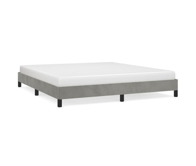 Estructura de cama de terciopelo gris claro 180x200 cm