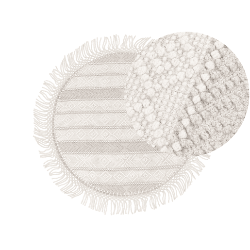 Tapete BALTALAR Creme ø 140 cm Lã Tapete BALTALAR Creme ø 140 cm Lã