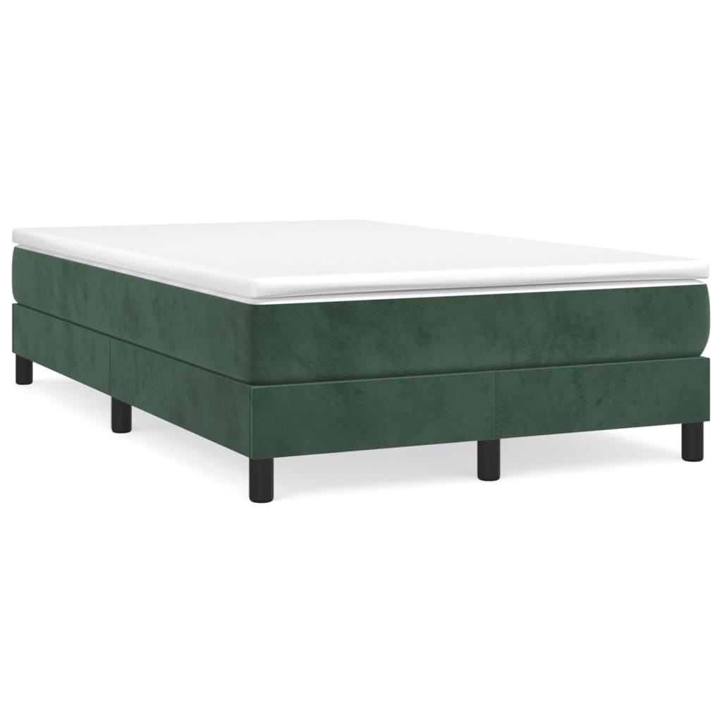 Cama box spring con colchón terciopelo verde oscuro 120x200 cm