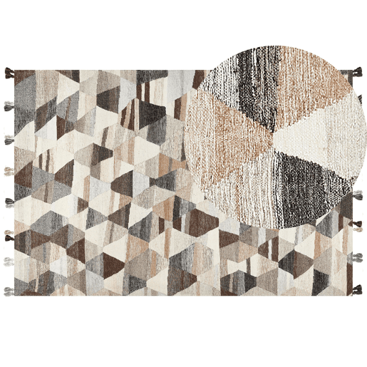 Tapete ARGAVAND Creme 200 x 300 cm Lã Kilim