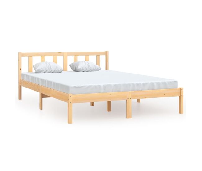 Estructura de cama de madera maciza de pino 140x200 cm
