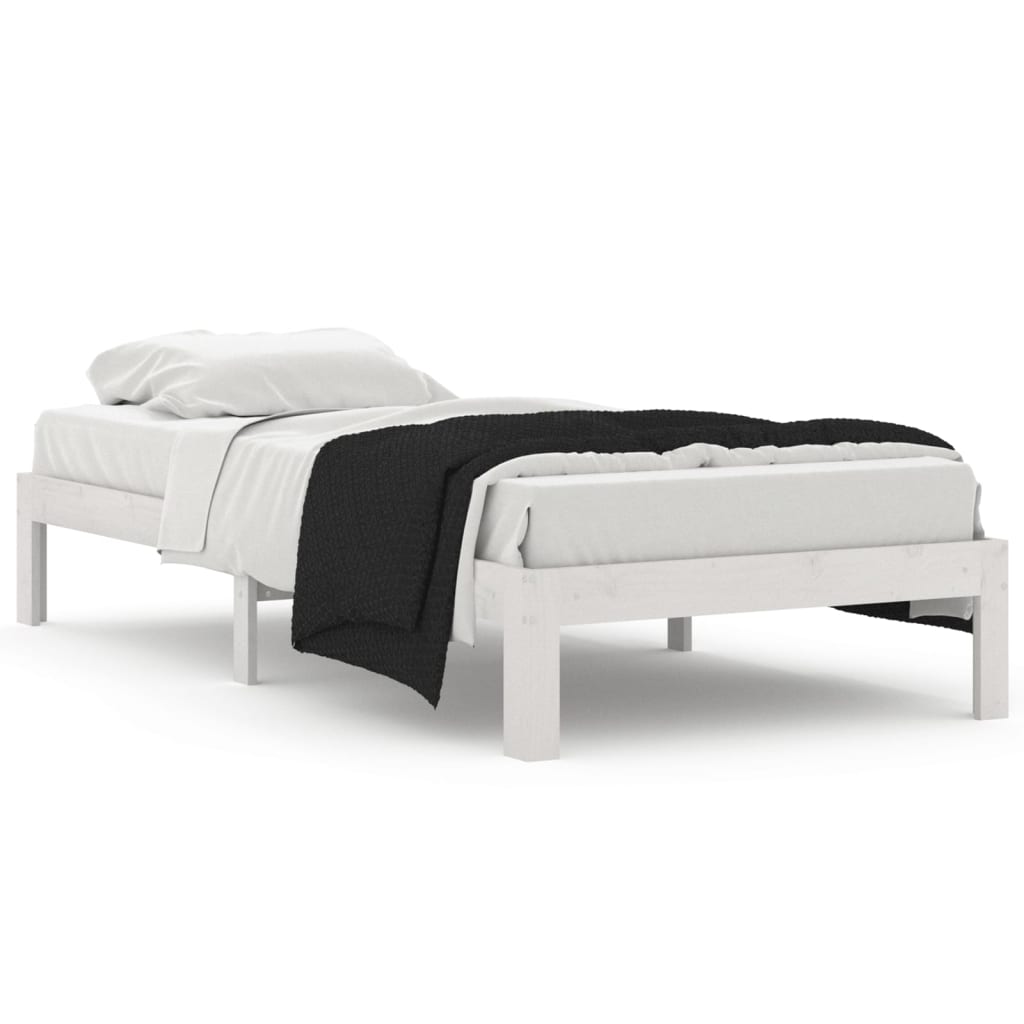 Estructura de cama madera maciza de pino blanco 90x200 cm