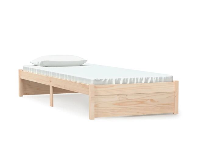 Estructura de cama individual madera maciza 75x190 cm
