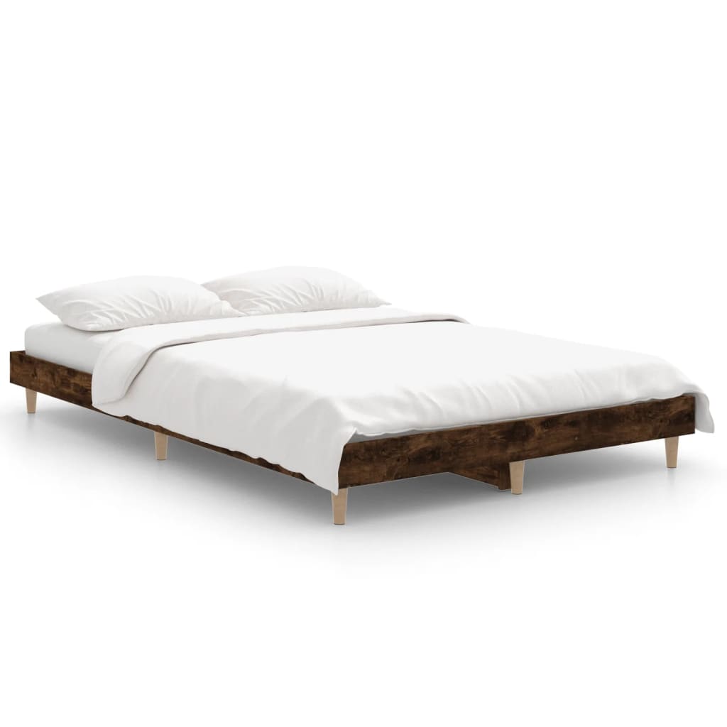 Estructura de cama madera contrachapada roble ahumado 120x190cm