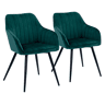 Juego de 2 sillas de terciopelo verde BERTILLE