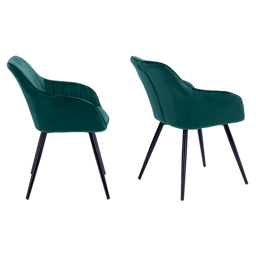 Juego de 2 sillas de terciopelo verde BERTILLE Juego de 2 sillas de terciopelo verde BERTILLE