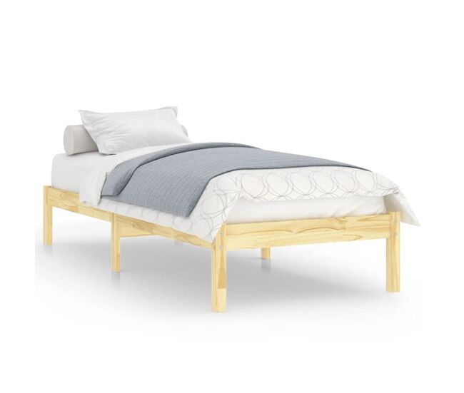 Estructura de cama de madera maciza de pino 90x200 cm