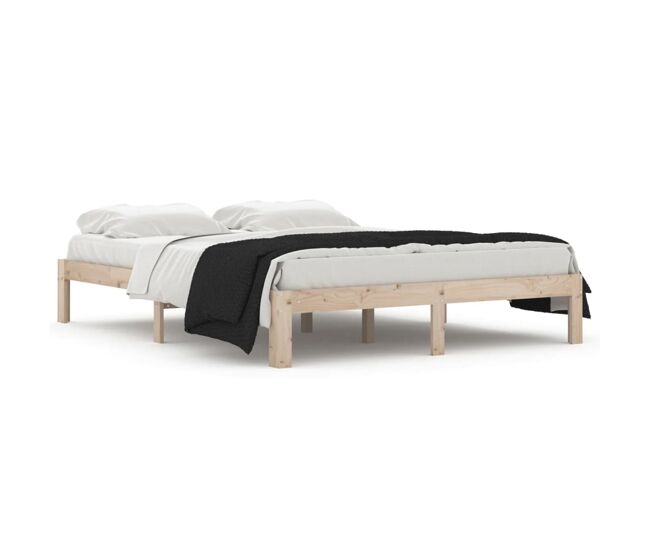 Estructura de cama madera maciza king size 150x200 cm