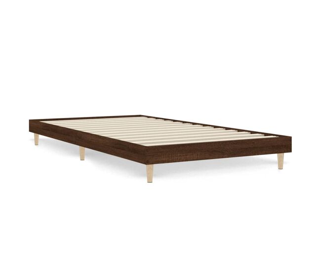 Estructura de cama madera contrachapada roble marrón 90x200 cm