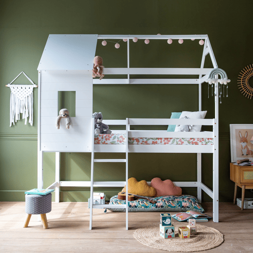 Cama infantil de entrepiso 190x90cm blanco MARGOT