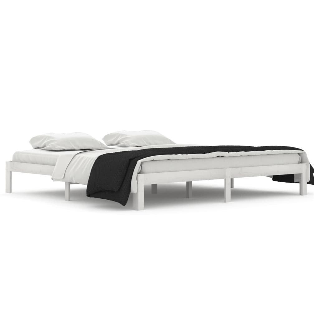 Estructura de cama madera maciza de pino blanco 200x200 cm