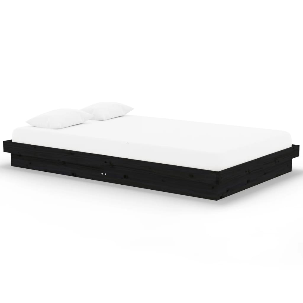 Estructura de cama madera maciza negro 120x200 cm