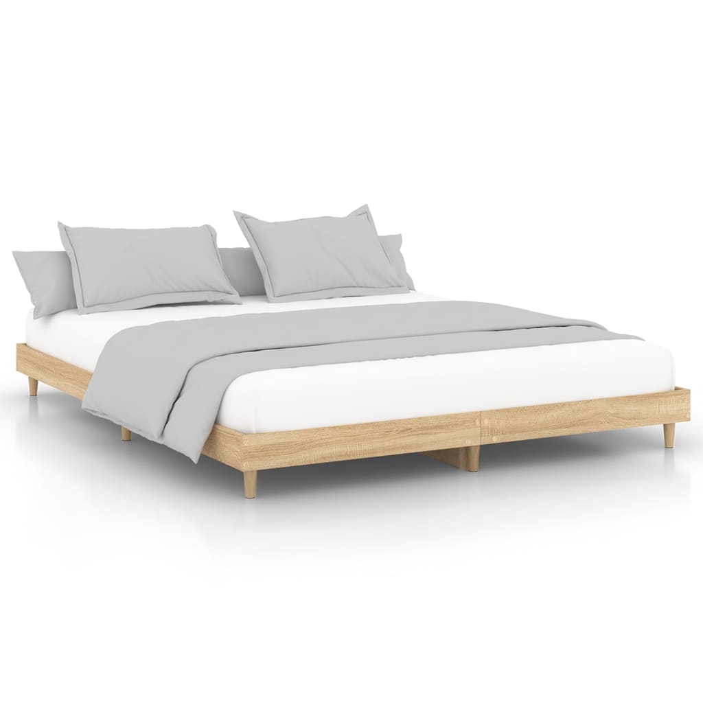 Estructura de cama madera contrachapada roble sonoma 120x200 cm