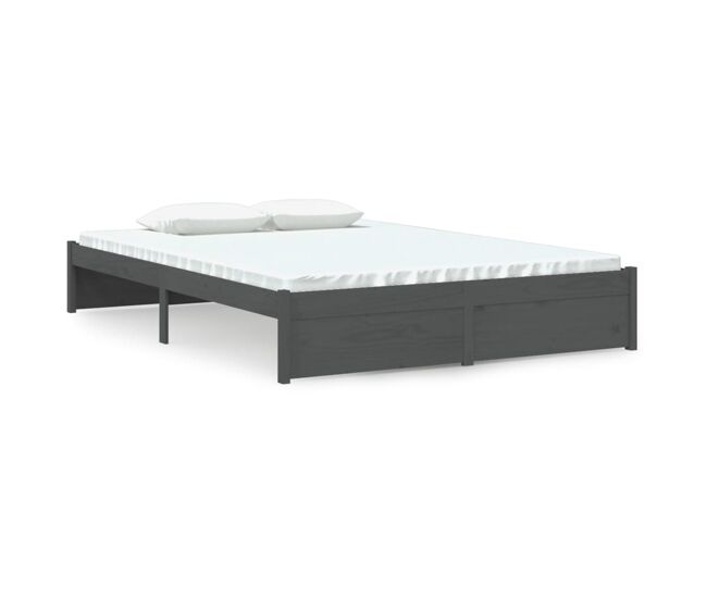 Estructura de cama de madera maciza gris 140x200 cm