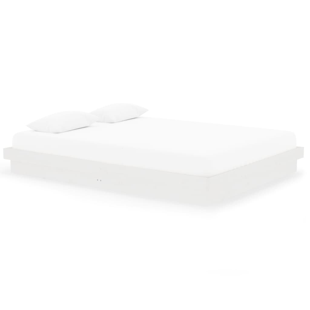 Estructura de cama madera maciza blanca king size 150x200 cm