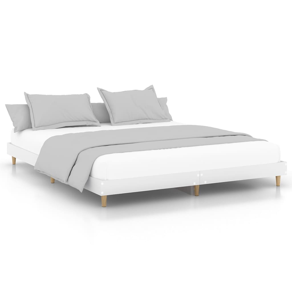 Estructura de cama madera contrachapada blanca 120x200 cm